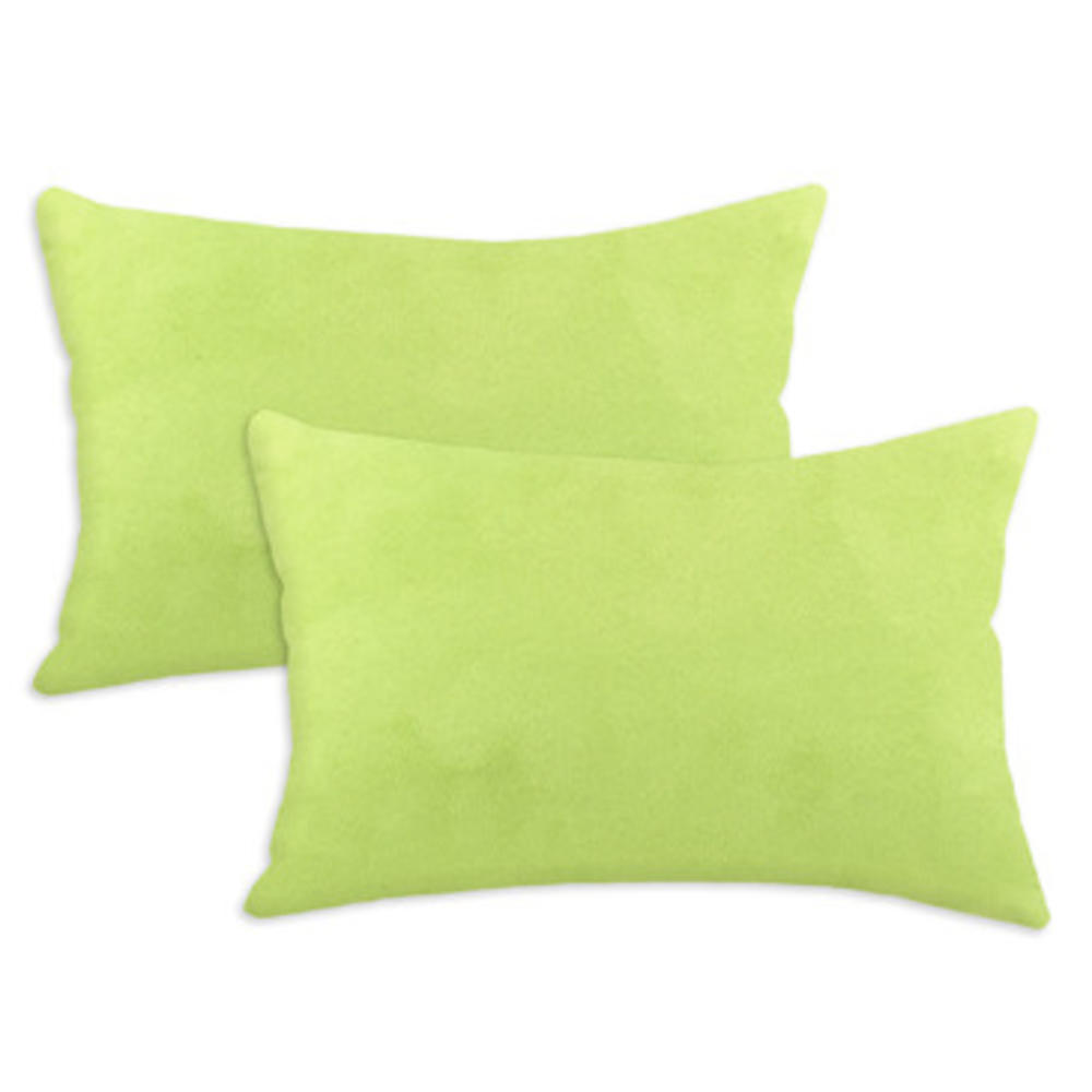 Brite Ideas Passion Suede Lime 12.5x19 Fiber Pillow In Light Green (Set of 2)