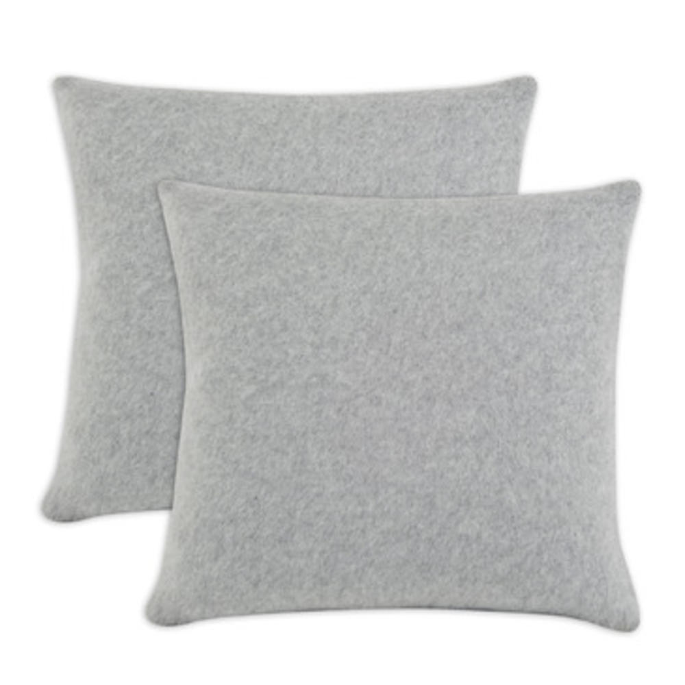 Brite Ideas Fleece Collection Fleece Light Grey Simply Soft 17x17 Pillow - Set of 2