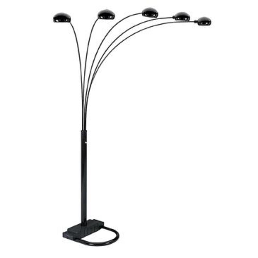 Ore International Ore 5 Arms Arch Floor Lamp In Black