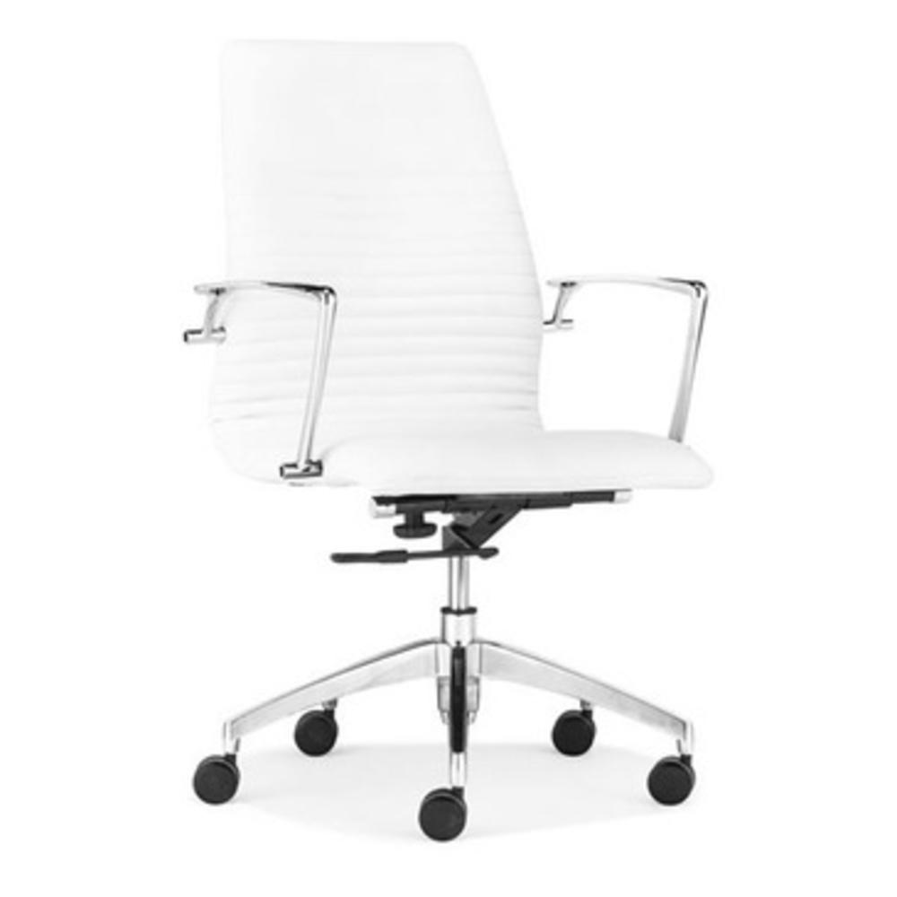 Zuo Modern Lion Low Back Office Chair White [Set of 2]