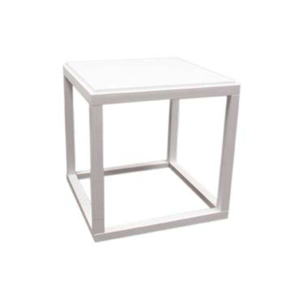 Ore International Ore Stackable White Cubic Table