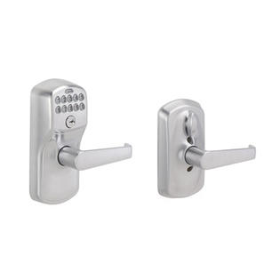 Schlage Keypad Plymouth Satin Chrome 1-Cylinder Electronic Handle Lighted Keypad Schlage Keypad Plymouth Satin Chrome 1-Cylinder Electronic Handle Lighted Keypad
