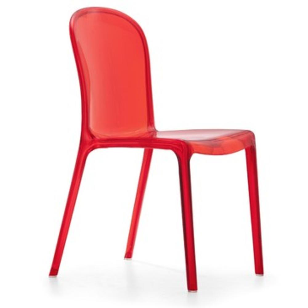 Zuo Modern Zuo Gumdrop Dining Chair in Transparent Red [Set of 4]