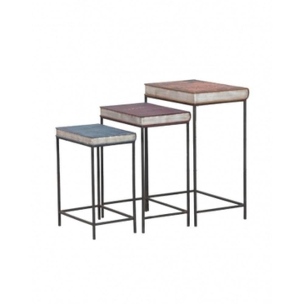 Powell Book Nesting Tables In Multi and Iron