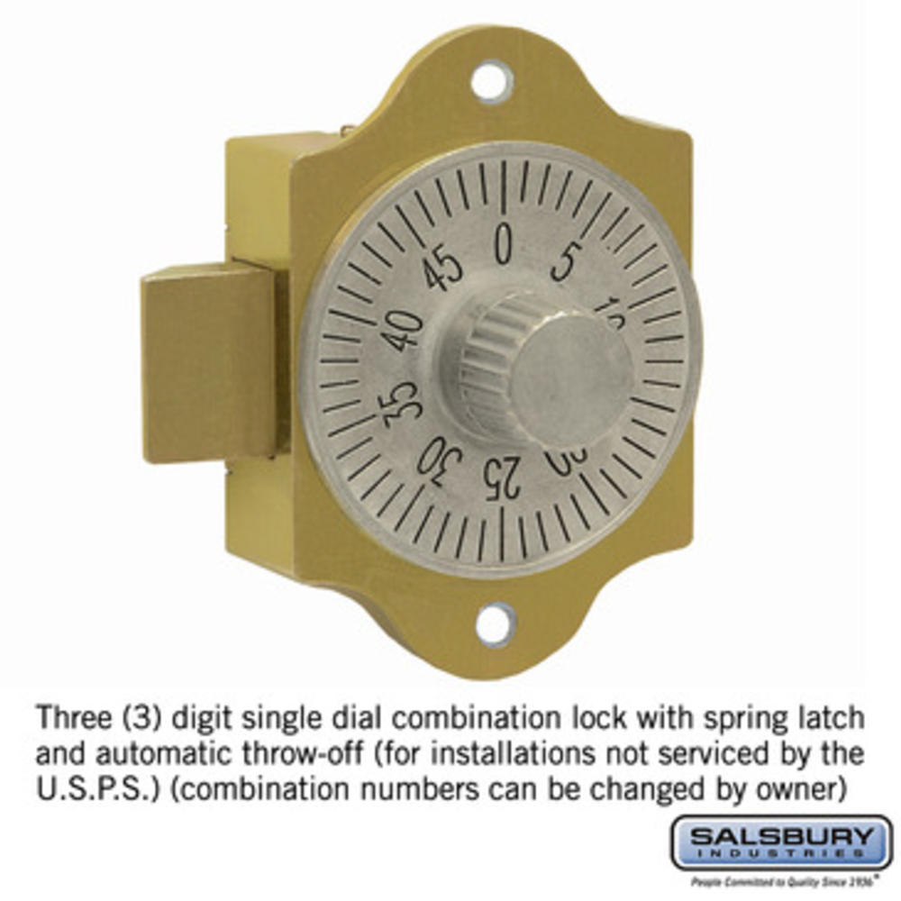 Salsbury Industries Combination Lock - for 4C Horizontal Mailbox Door (for Mailboxes Not Serviced by