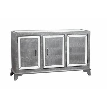 Powell Glamour Console Cabinet In Silver