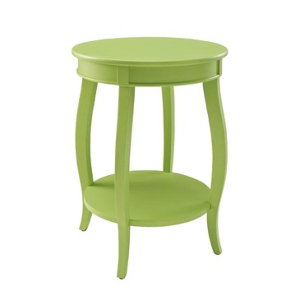 Powell Lime Round Table with shelf