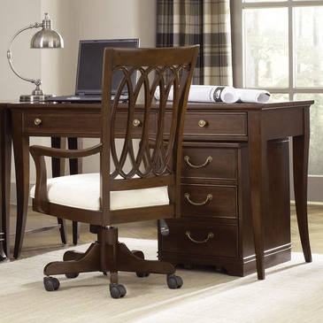 American Drew Cherry Grove Ng Home Office Desk In Mid Tone Brown