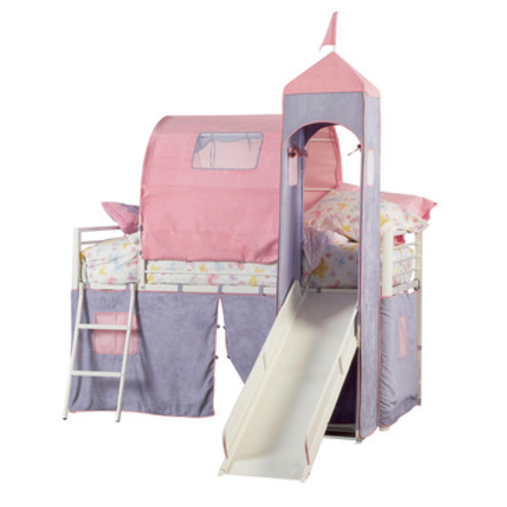 Powell Princess Castle Twin Size Tent Bunk Bed w/ Slide