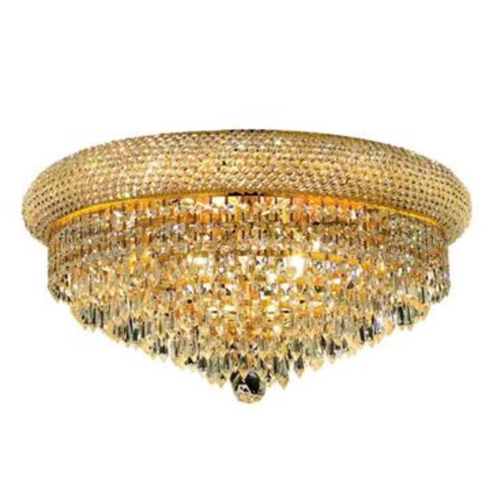 Lighting By Pecaso Adele Collection Flush Mount D20in H10in Lt:10 Gold Finish Heirloom Grandcut Crystals