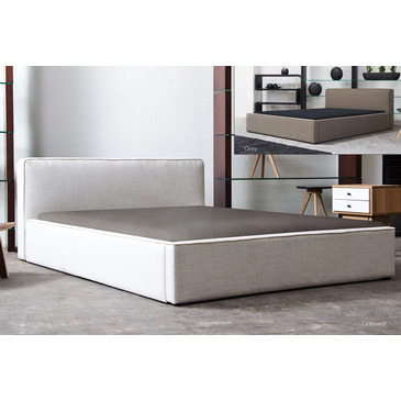 Diamond Sofa Euro Low Profile Platform Bed In Oatmeal Linen California King Diamond Sofa Euro Low Profile Platform, King Linen Platform Bed