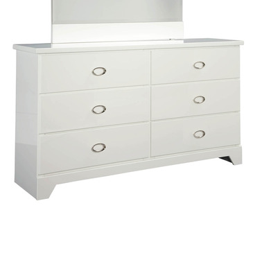 Standard Furniture Meridian 6 Drawer Dresser W Shiny White Top