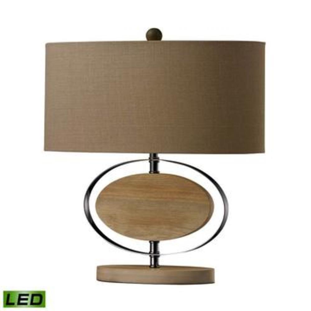 Dimond Hereford Bleached Wood LED Table Lamp in Chrome