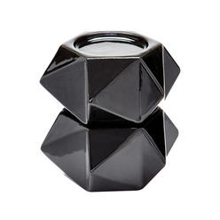 Lazy Susan Dimond Home 857126/S2 Ceramic Star - 7.3" Large Candle Holder (Set of 2), Black Finish