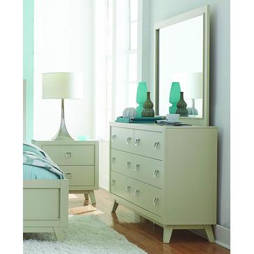 Homelegance Valpico 6 Drawer Dresser Mirror In Cool Grey Olive