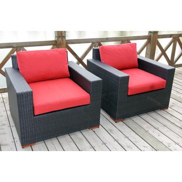 Bellini Home and Gardens Bellini Bali 2 Pk. Deep Seating Club Chairs in Dura-Fast Red Olefin