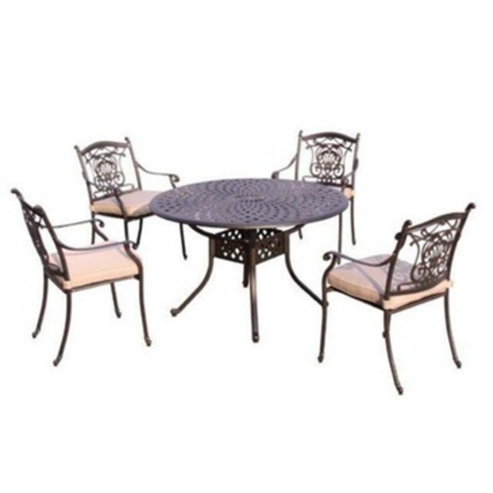 Bellini Home and Gardens Shore Club 5 Piece Patio Dining Set with Cast Table