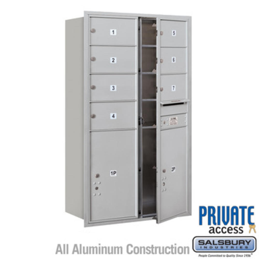 Salsbury Industries 4C Horizontal Mailbox (Includes Master Commercial Locks) - 14 Door High Unit (51 1/2 Inches) - Double