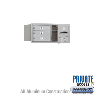 Salsbury Industries 4C Horizontal Mailbox (Includes Master Commercial Lock) - 3 Door High Unit (13 Inches) - Double Column