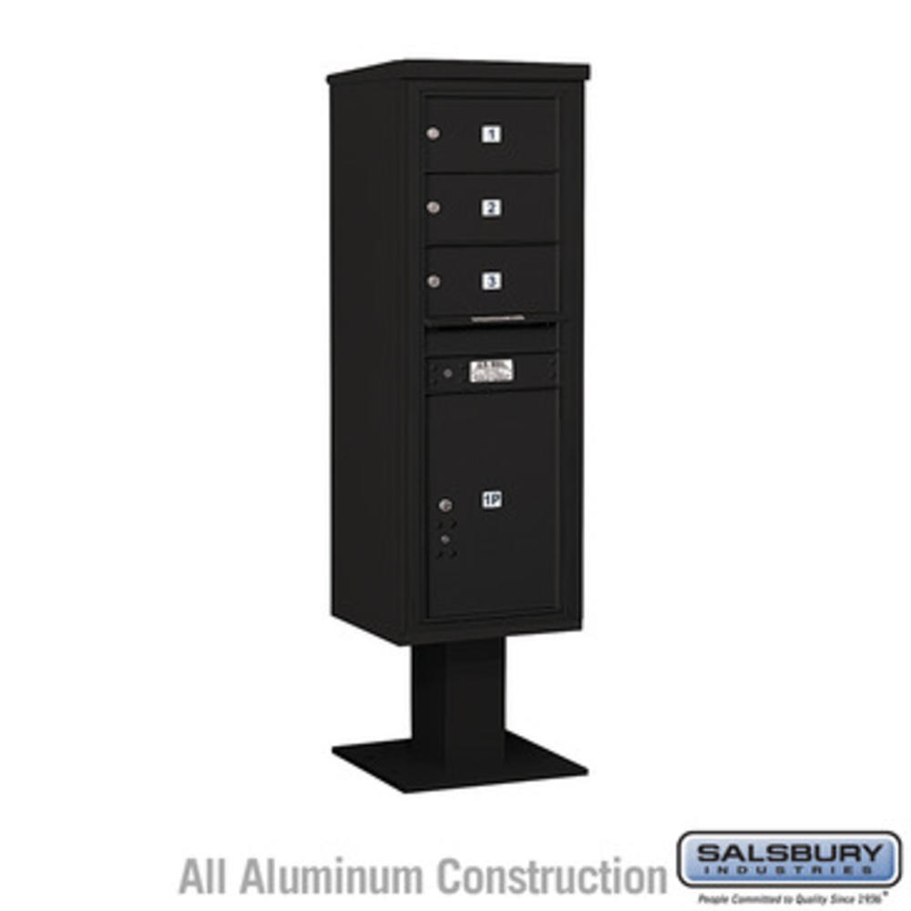 Salsbury Industries 4C Pedestal Mailbox (Includes 13 Inch High Pedestal and Master Commercial Locks) - 14 Door High Unit