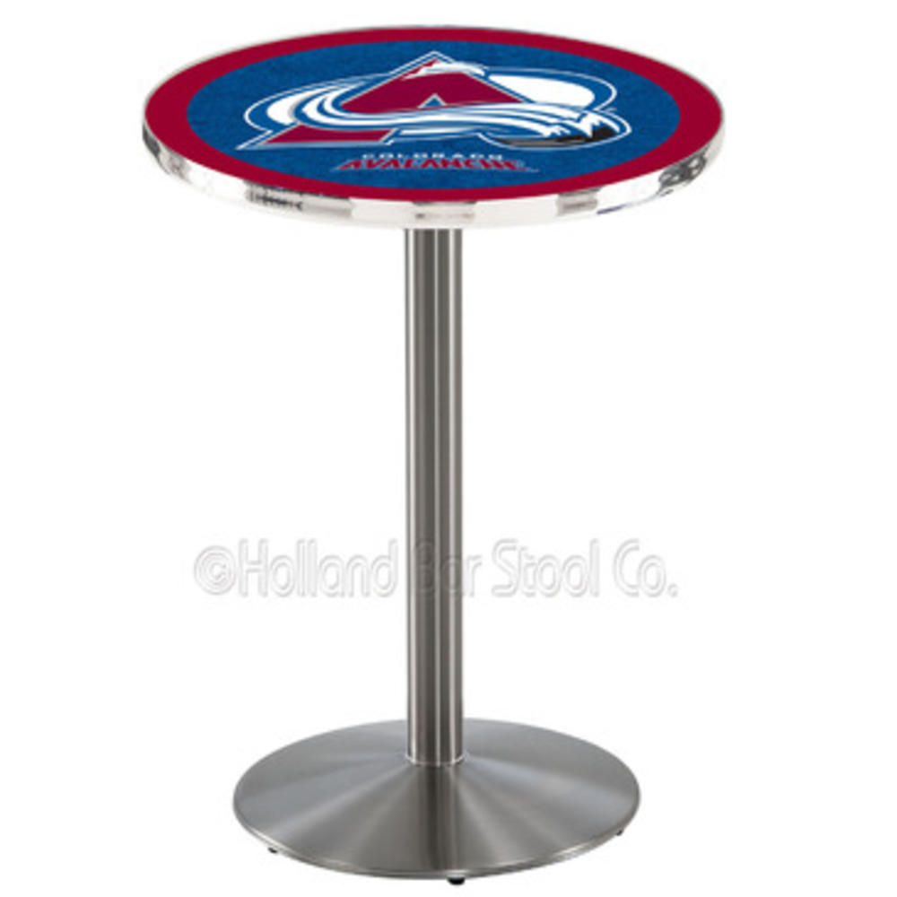 Holland Bar Stool L214 - Stainless Steel Colorado Avalanche Pub Table 36 Inch