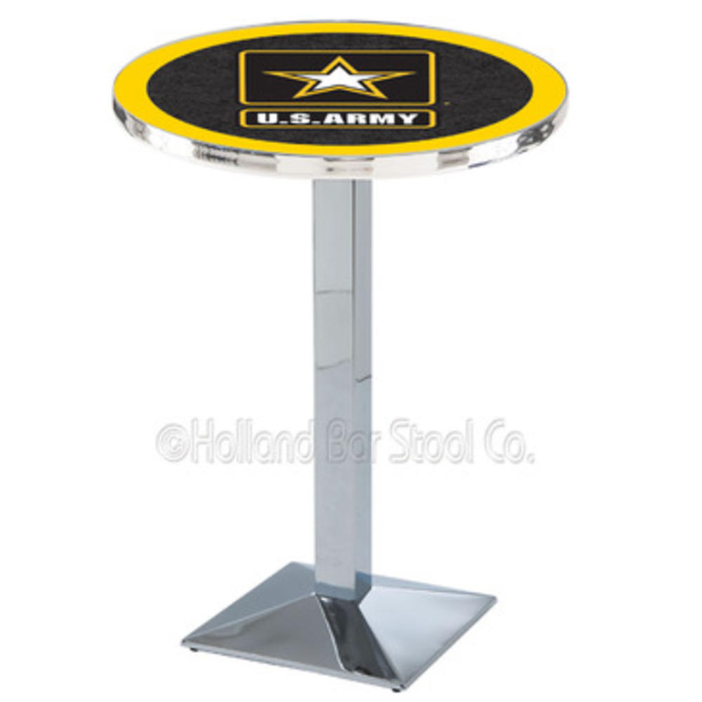 Holland Bar Stool L217 - Chrome U.S. Army Pub Table 42 Inch