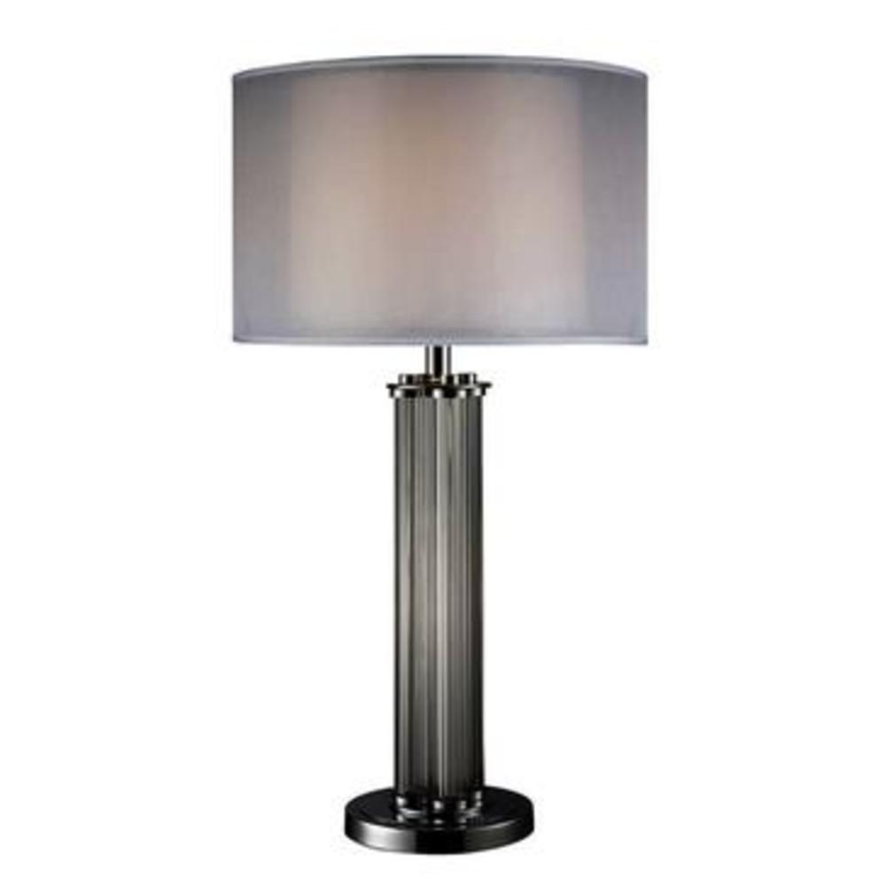 Dimond Lighting Hallstead Table Lamp In Chrome With Silver Organza Shade Incandescent