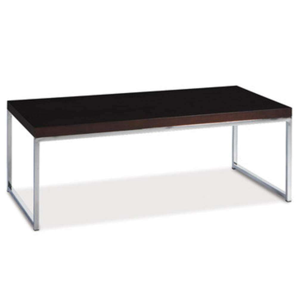 Office Star Avenue Six Wall Street Coffee Table in Chrome/Espresso Finish