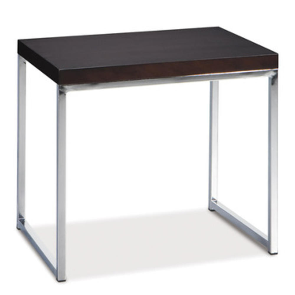 Office Star Avenue Six Wall Street End Table in Chrome/Espresso