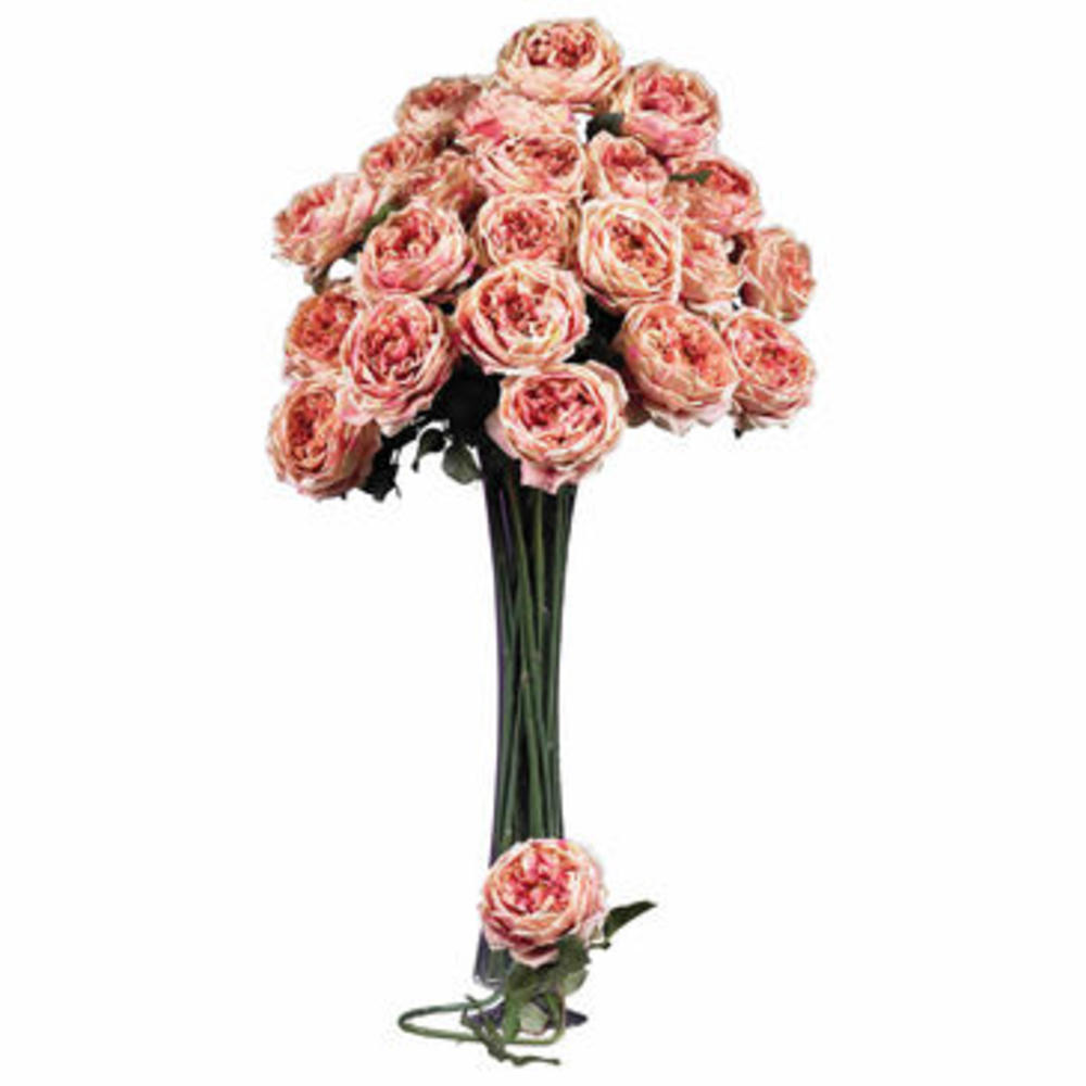 Nearly Natural 31" Large Rose Stem (Set of 12) in Pink