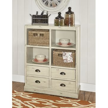 Powell Mina 2 Basket Console In Antiqued Cream