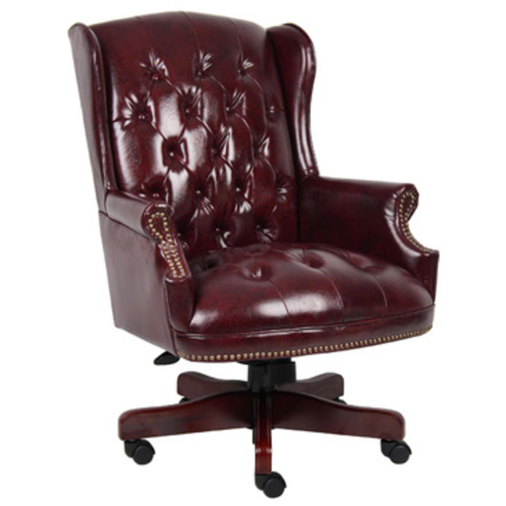 Norstar Chairs Norstar Wingback Traditional Chair In Burgundy