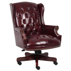 Norstar Chairs BossChair Boss Wingback Traditional Chair In Burgundy