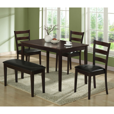 Monarch Specialties I 1211 Cappuccino 5 Piece Dining Room Set W