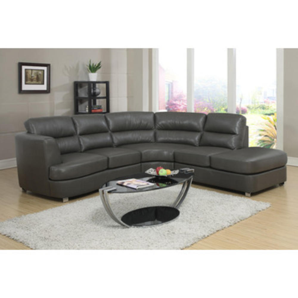Monarch Specialties 8445GY Sectional in Dark Gray