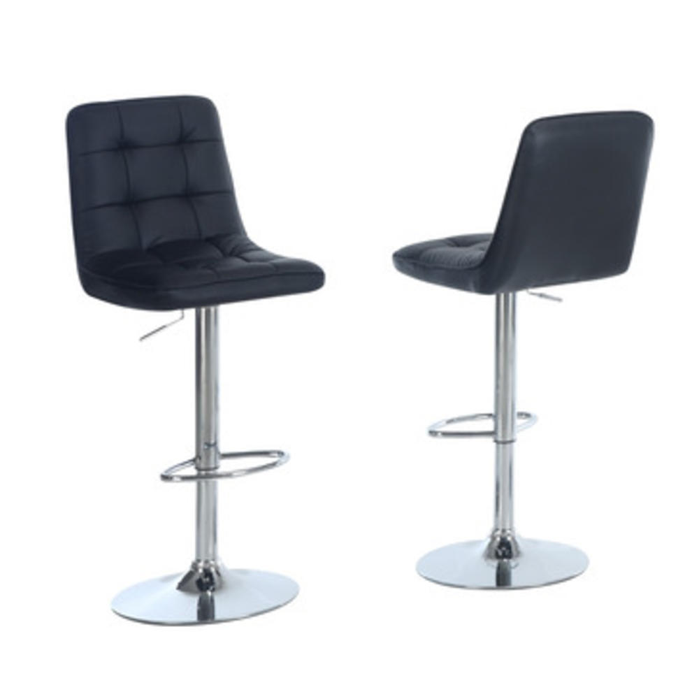 Monarch Specialties 2354 Hydraulic Lift Barstool in Black & Chrome [Set of 2]