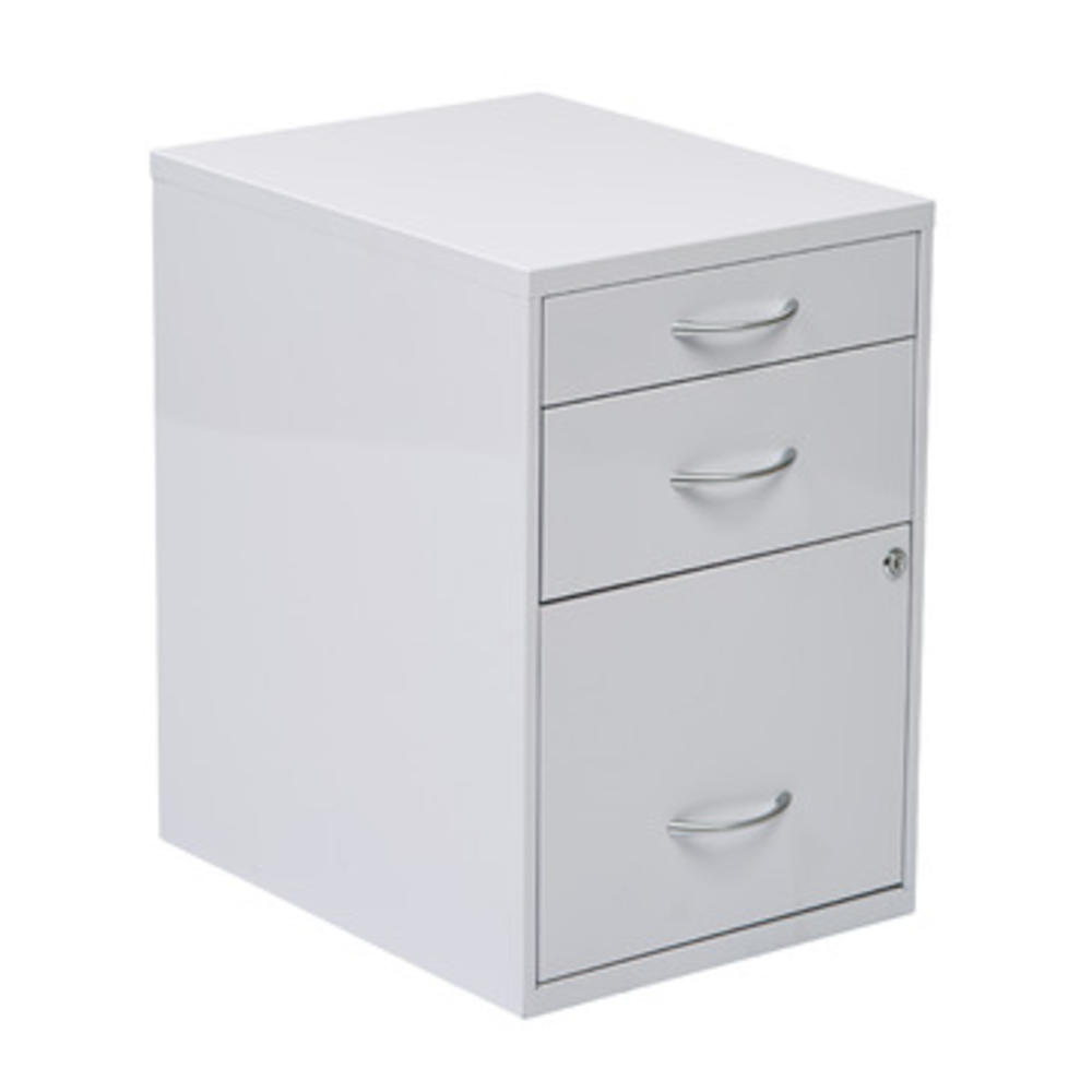 Office Star 22" Pencil, Box, Storage File Cabinet in White Finish
