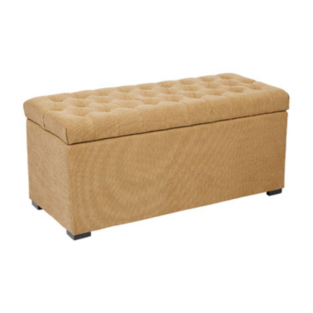 Office Star Sahara Collection Tufted Storage Bench in Shultz Nugget Fabric