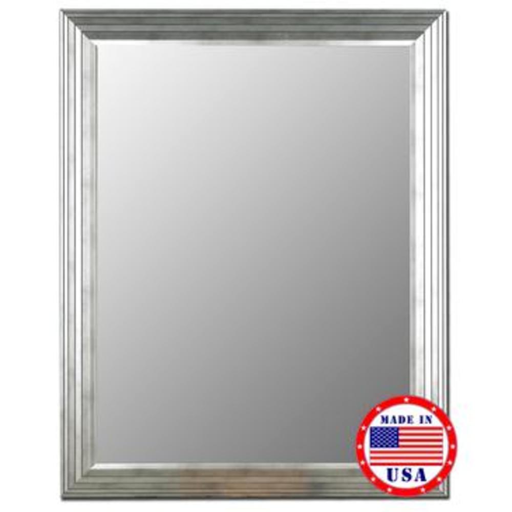 Hitchcock Butterfield Stepped Imperial Silver Framed Wall Mirror 29 x 39