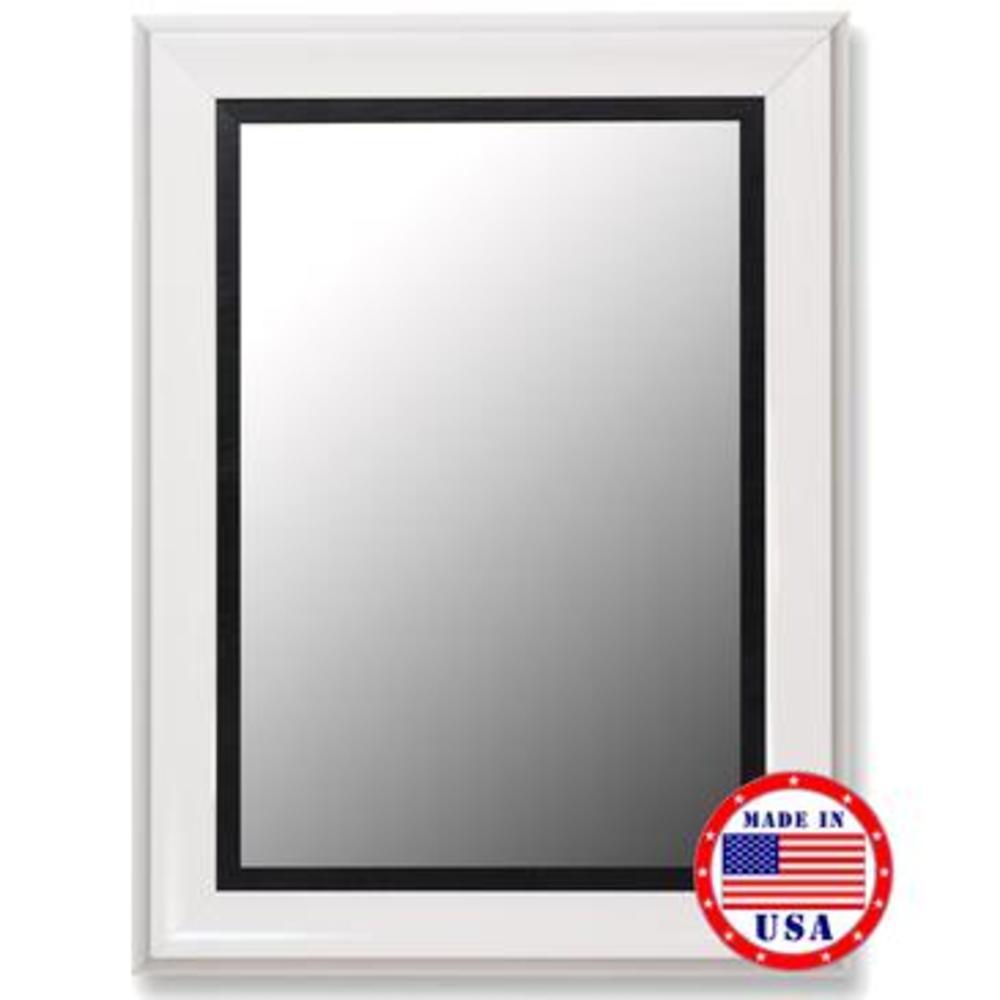 Hitchcock Butterfield Glossy White Grande And Executive Black Liner Framed Wall Mirror 39 x 78