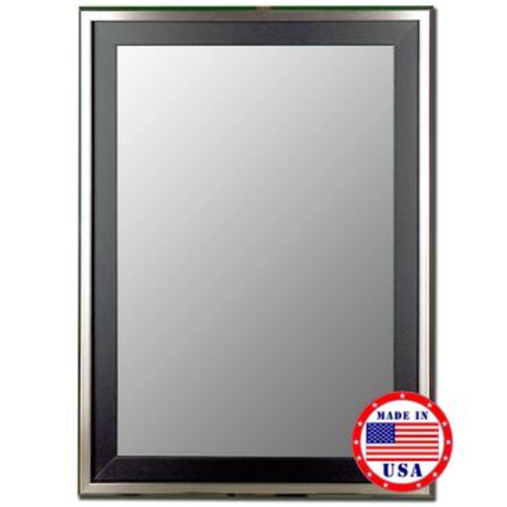 Hitchcock Butterfield Stainless Slant Liner And Matt Black Framed Wall Mirror 27 x 37