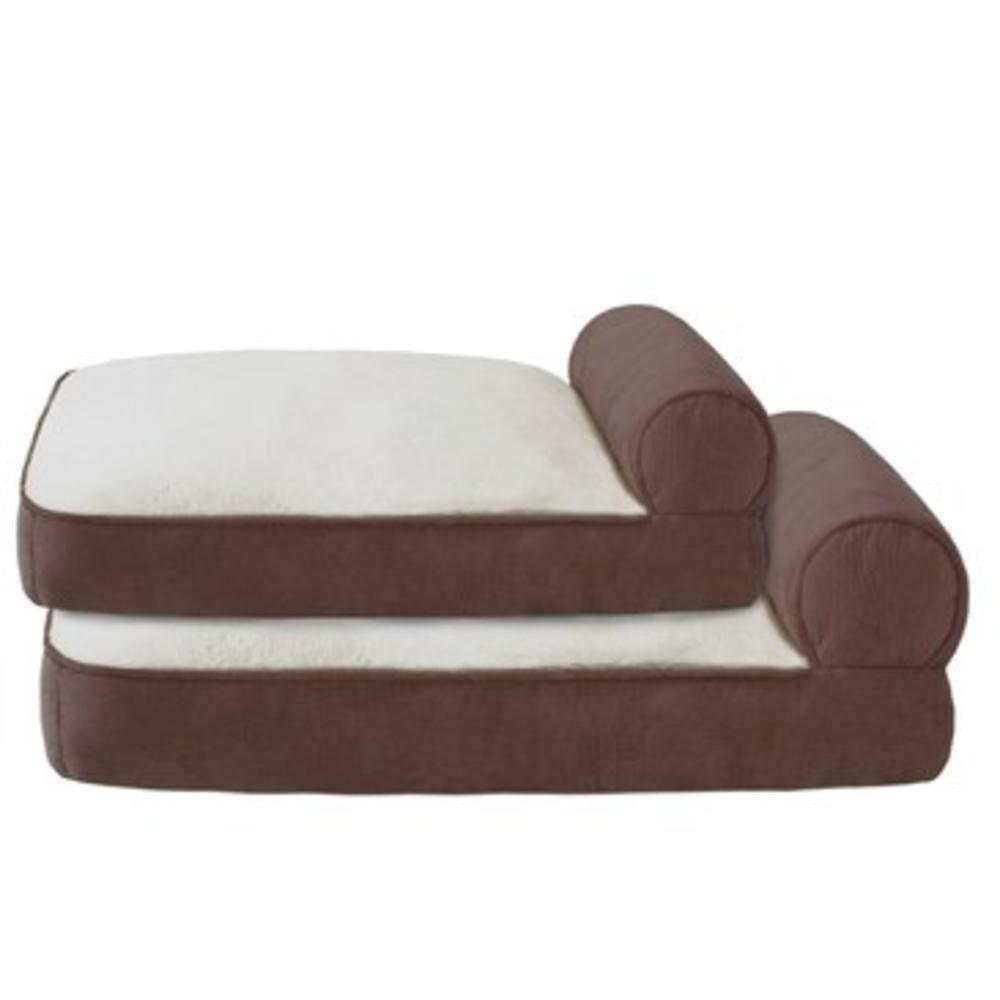 Soft Touch Rhino Skin Bolster Lounger in Brown Small (19x29)