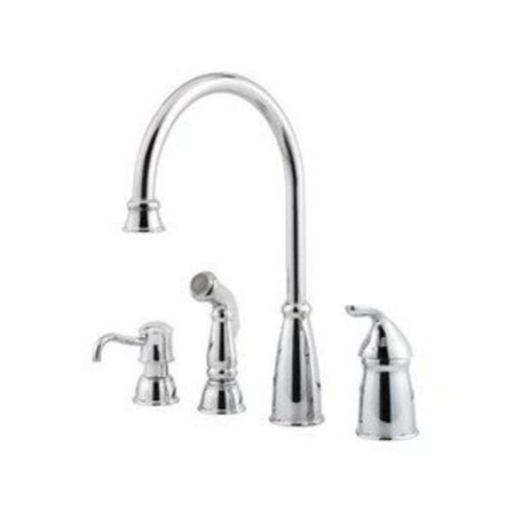 Pfister™ 519846 Avalon 1-Handle 4-Hole Lead-Free Kitchen Faucet w/Sidespray & Soap Dispenser