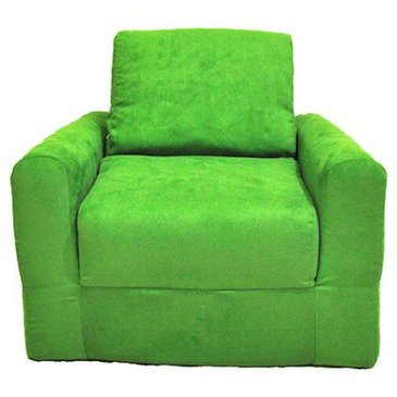 Fun Furnishings Micro Suede Chair Sleeper in Lime Green