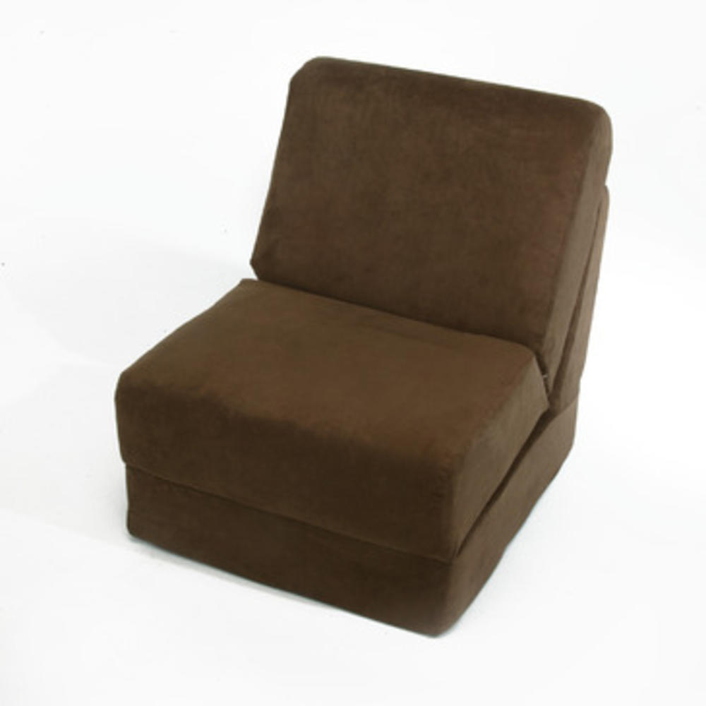 Fun Furnishings Micro Suede Teen Chair-Personalized in Brown