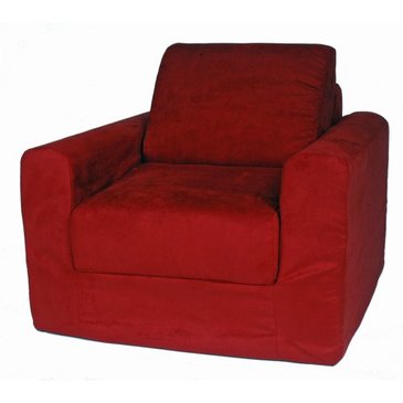 Fun Furnishings Micro Suede Chair Sleeper in Red