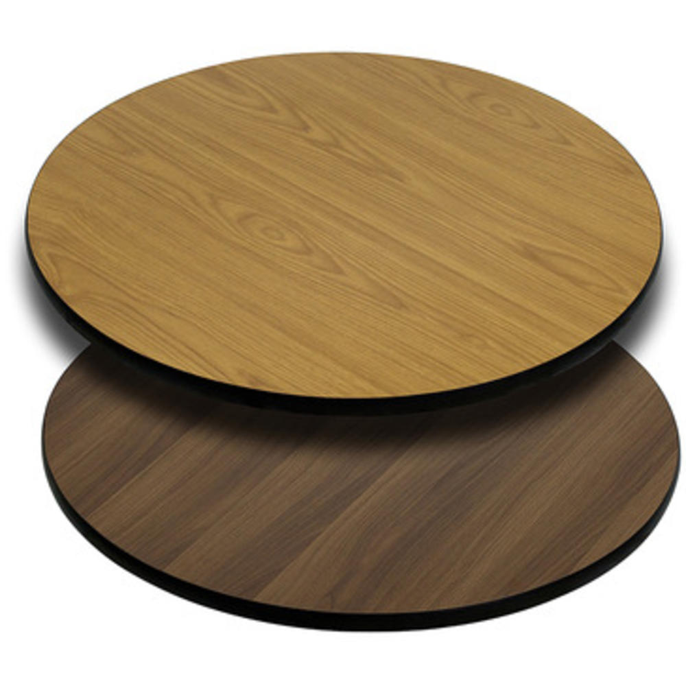 Flash Furniture 42" Round Table Top With Natural Or Walnut Reversible Laminate Top