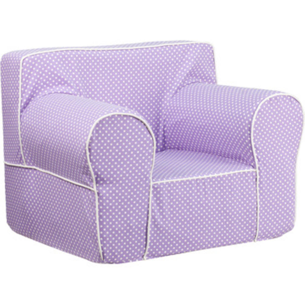 Flash Furniture Oversized Lavender Dot Kids Chair w/ White Piping - DG-LGE-CH-KID-DOT-PUR-GG