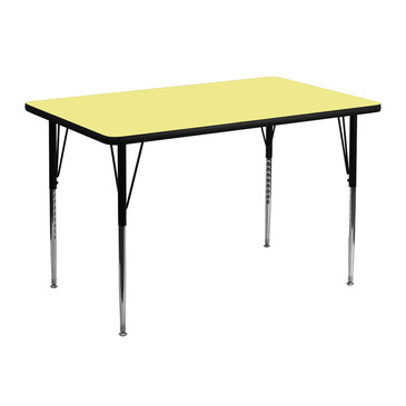 Flash Furniture 30 x 48 Rectangular Activity Table w/ Yellow Thermal Fused Laminate Top & Standard