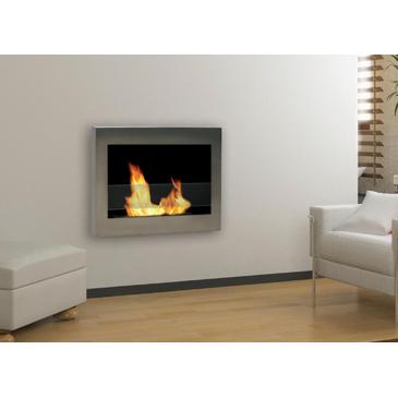 Anywhere Fireplace Indoor Wall Mount Soho Model Stainless Steel